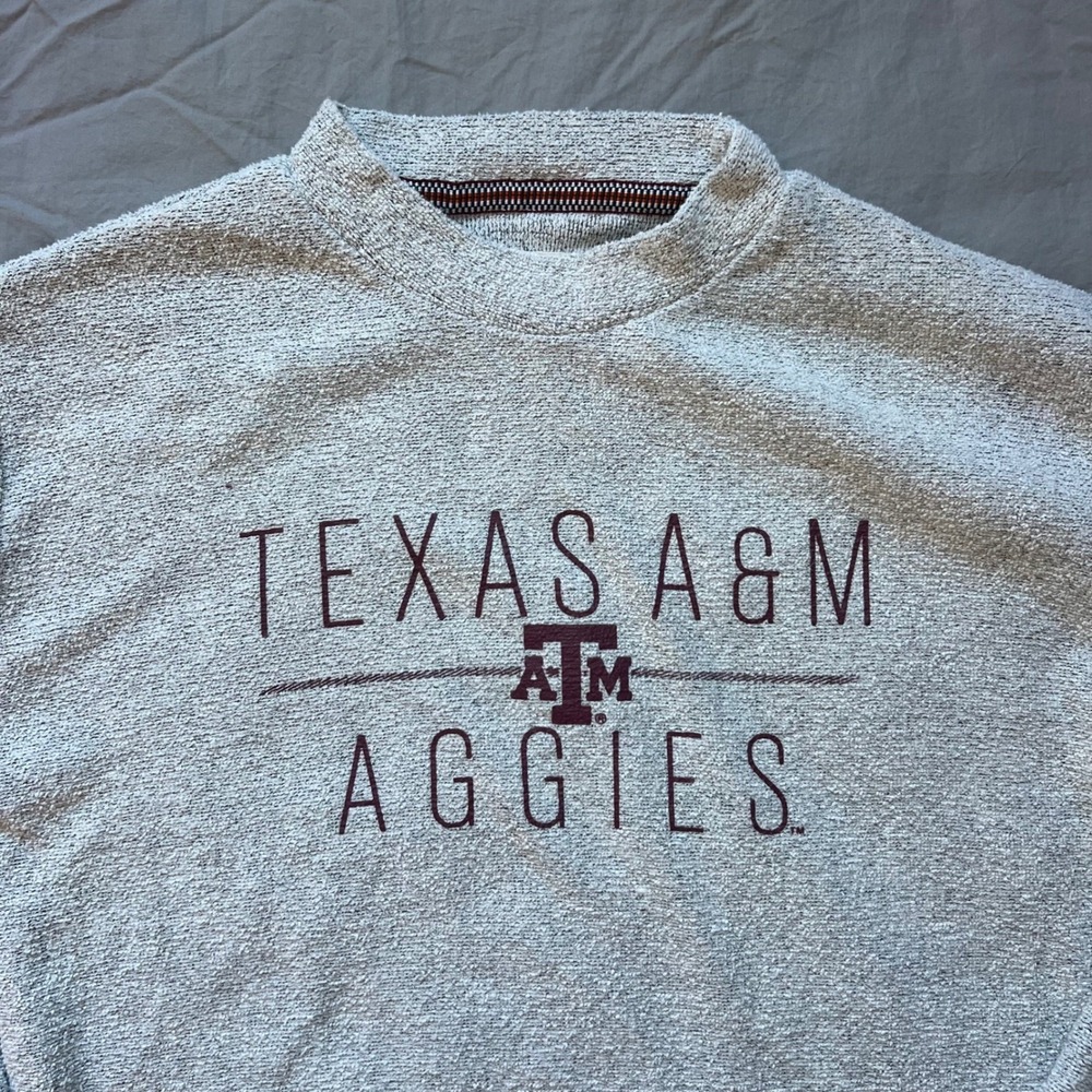 TEXAS A&M Aggies Comfy Terry Pullover Crewneck‎ Sweatshirt Unisex Large College